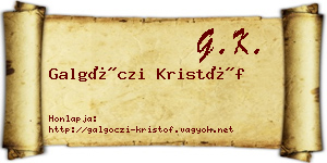 Galgóczi Kristóf névjegykártya